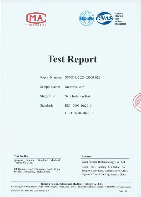 EU MDR safety and performance testing for medical silicone menstrual cups