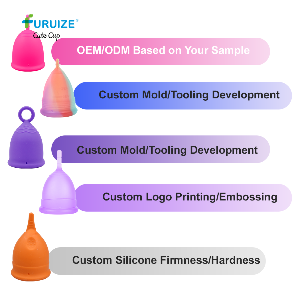 Custom branded menstrual cups and discs with unique designs and packaging