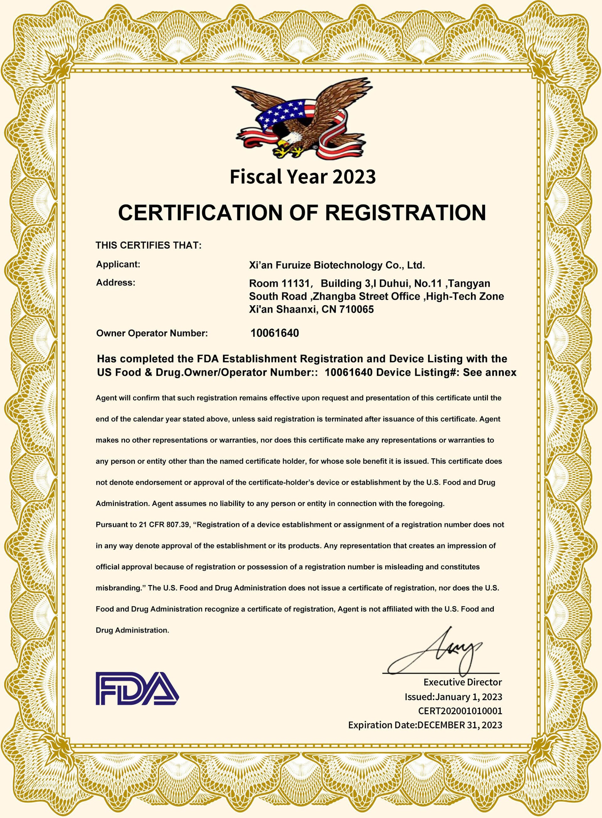FDA establishment registration and medical device compliance for menstrual cup manufacturing