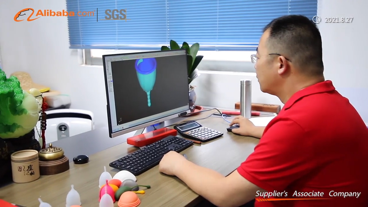 Furuize in-process quality control station measuring silicone menstrual cup dimensions during production