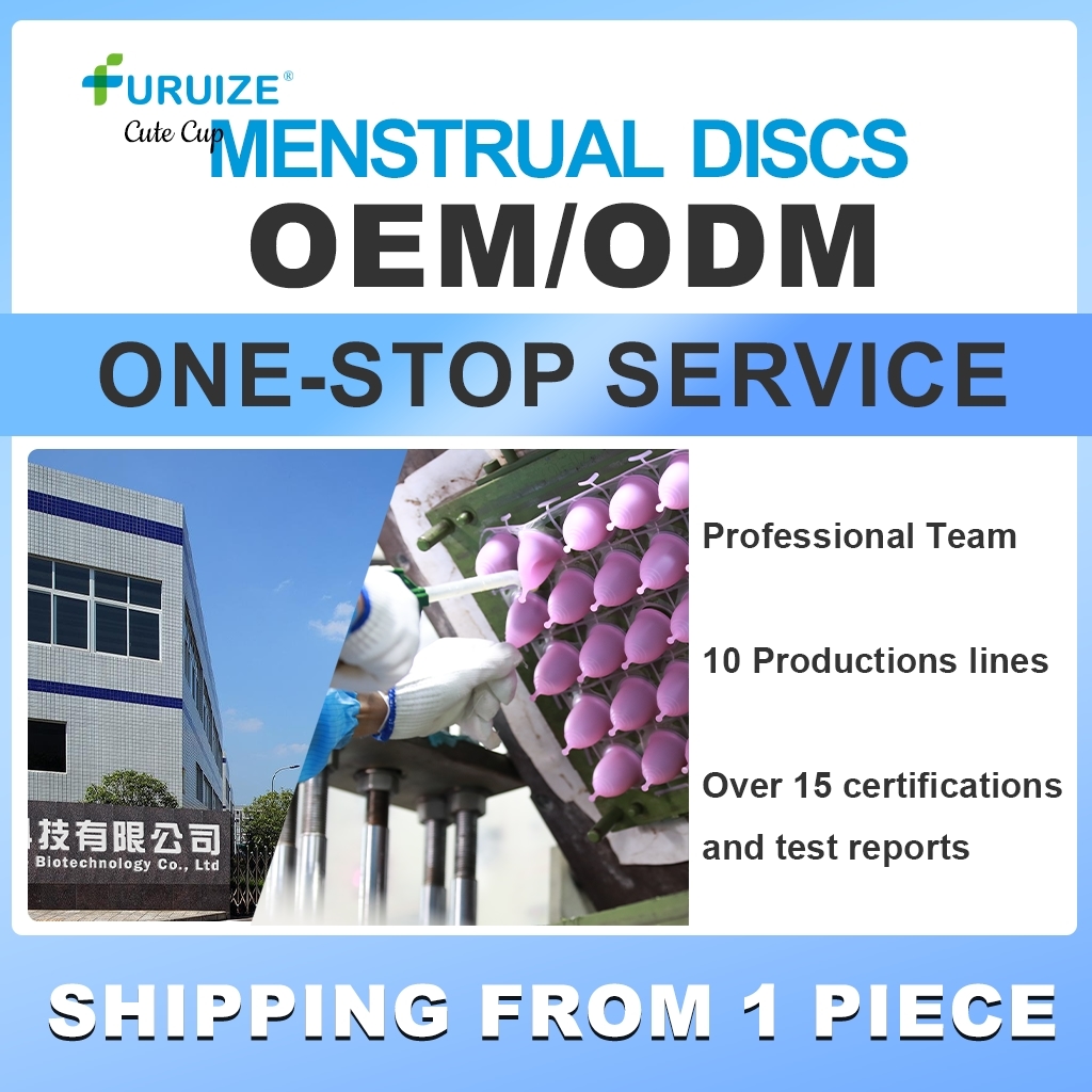 Large scale wholesale production and bulk packaging of menstrual cups and discs at factory